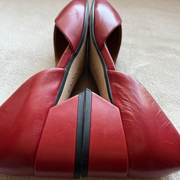 Sarto by Franco Sarto Monana Red Leather Slip On Flat Low Block Heel Women’s 6 M - Picture 14 of 16
